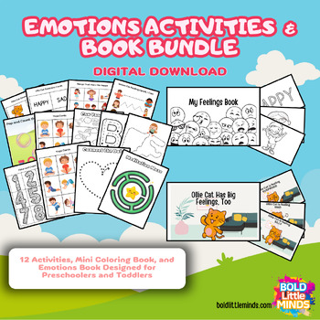 Preview of Emotions Activity and Book Bundle for Preschoolers and Toddlers