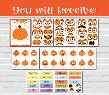 Emotions Activity for Kids, Pumpkin Preschool Feelings Printables.