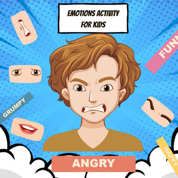 Preview of Emotions Activity for Kids boy Version Printable Toddler Feeling Chart Quiet