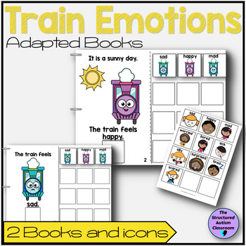 Preview of Emotions Adapted Book Train Theme Autism and Special Education