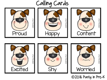 Emotions BINGO Game with Dog Faces by Party in Pre-K | TpT
