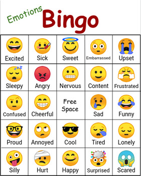 Preview of Emotions Bingo