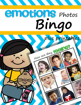 Preview of Emotions Bingo Activity using Photos plus Printables Preschool