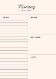 Editable Daily Planner template