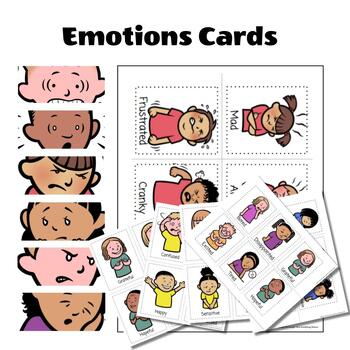 Preview of Emotions Cards - SEL Decor and Memory Game for Expanding Emotional Vocabulary
