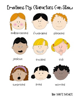 Emotions Characters Can Show by Niki's Niches | TPT