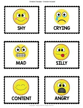 Emotions Charades: Identifying Feeling and Emotions Activity | TPT