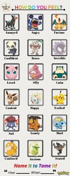 Preview of Emotions Chart- Pokémon Addition