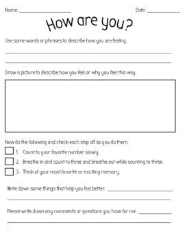 Emotions Check-In by Mrs Ks Kreations | Teachers Pay Teachers