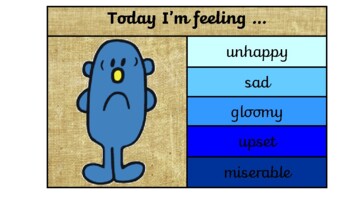 Emotion check in emotional regulation school Mr men emotions