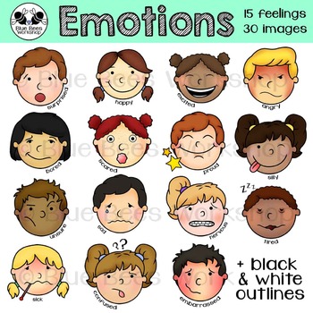 Preview of Emotions Clip Art Kids