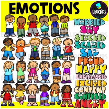 Preview of Emotions Clip Art Set (Educlips Clipart)