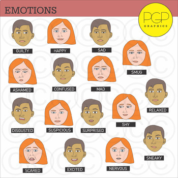 Emotions Clip Art by PGP Graphics by PGP Graphics | TpT