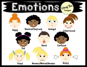 Emotions Clipart Kids Emotions Faces by Wendy Finn | TpT