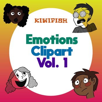 Preview of Emotions Clipart Vol. 1 Colorful and Black and White