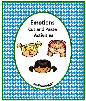 Preview of Identifying Feelings and Emotions Activities Cut and Paste Worksheets Pictures