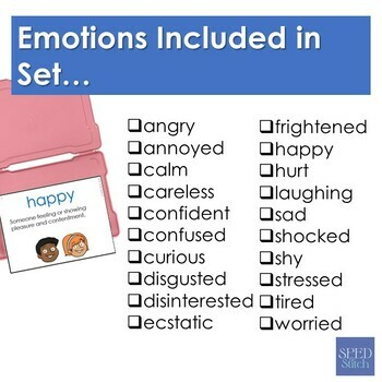 Emotions Definition Task Cards for Sped, Life Skills and Autism Classrooms