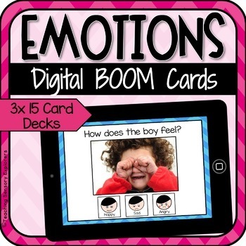 Preview of Emotions Digital Boom Cards Distance Learning