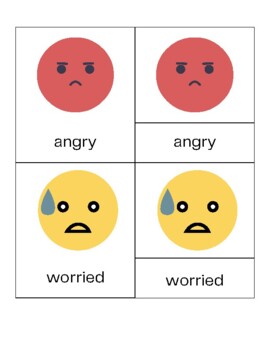Preview of Emotions Emoji Three Part Cards