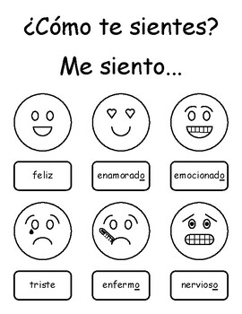 Emotions / Emojis / ¿Cómo te sientes? by Simple Spanish Language Materials