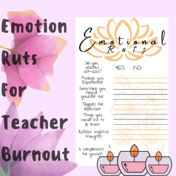 Preview of Emotions/Emotional Ruts: Taking Time For Yourself In The Classroom, Burnout