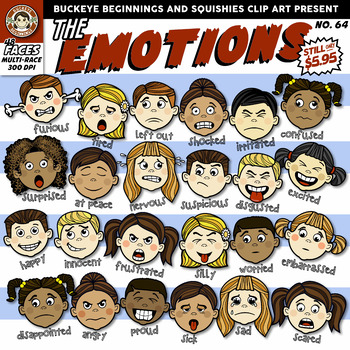 Preview of Emotions Clip Art - Faces
