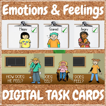 Preview of Emotions & Feelings - DIGITAL TASK CARDS Learning Game