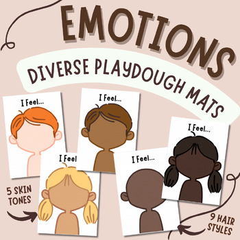 Preview of Emotions Feelings Diverse Faces Playdough mats- Back To school Fine motor