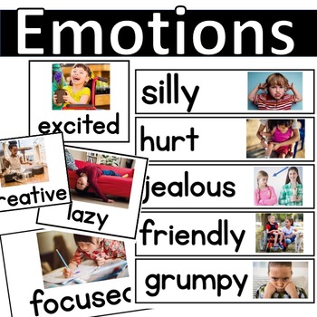 Preview of Emotions & Feelings Flashcards Special Education Autism Visuals ESOL ELLS ESE