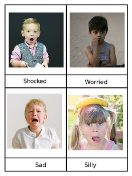 Preview of Emotions & Feelings Flashcards With Real Picture Special Education & Montessori