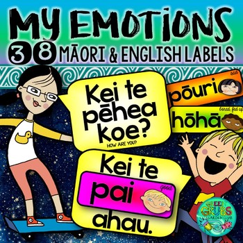 Preview of Emotions/Feelings Labels for the Kiwi classroom