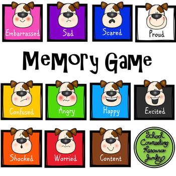 Preview of Identify & Recognize Emotions: Feeling Dog Memory Game