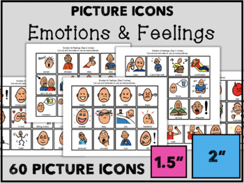 Preview of Emotions & Feelings: Picture Icon Cards (60 Picture Communication Symbols)