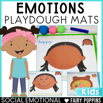 Preview of Emotions & Feelings Playdough Mats | Social Emotional Learning