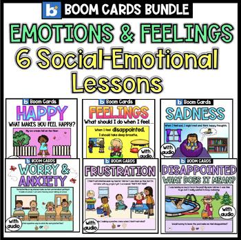 Preview of Emotions & Feelings Social Emotional Learning Lessons | SEL Boom Cards