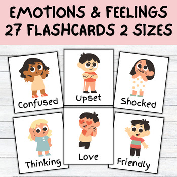 Preview of Emotions Flashcards | Feelings Flash Cards | Flashcard Printable | Life Skills