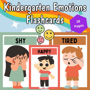Preview of Emotions Flashcards Kindergarten Pack – 28 Pages of Emotional Discovery