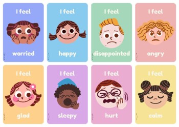 Emotions Flashcards (Pastel Rainbow) by littlehumansteacher | TPT