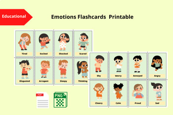 Preview of Emotions Flashcards Printable