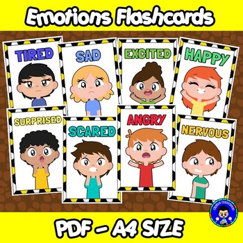 Preview of Emotions Flashcards / Printable Emotions A4
