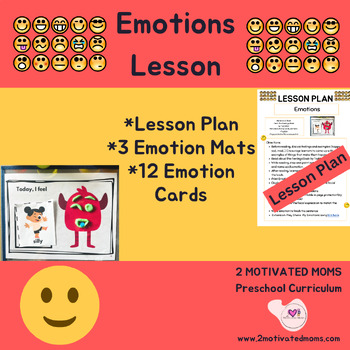 Preview of Emotions Lesson, Preschool, Kindergarten, Social, Activity