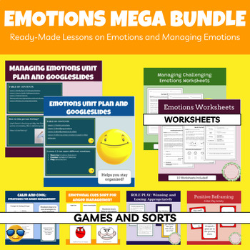 Preview of Emotions MEGA BUNDLE (ALL Materials in Emotions and Managing Emotions Units)