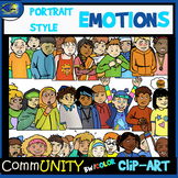 Emotions PORTRAIT STYLE CommUNITY Clip-Art -54 Pieces BW/Color