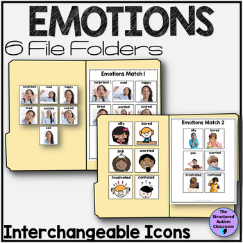 Preview of Emotions Photos Matching File Folders for Autism and Special Education