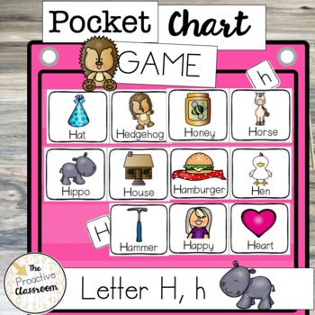 Preview of Letter H, h Pocket Chart Game | Letter Identification | Preschool | Kindergarten