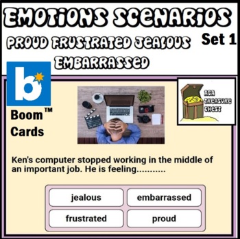 Preview of Emotions Scenarios Set 1 BOOM Deck ABA Autism