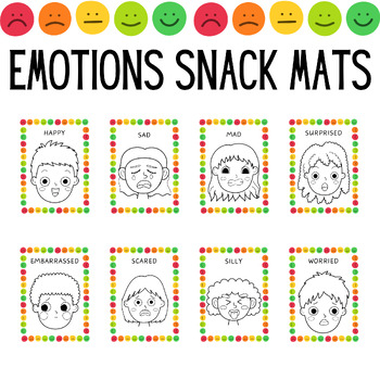 Preview of Emotions Snack Mats, Printable Placemats for Picky Eaters with Food Play Ideas