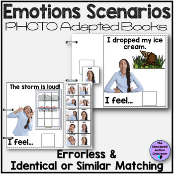 Preview of Emotions Stories/ Scenarios Photo Adapted Books for Autism and Special Education