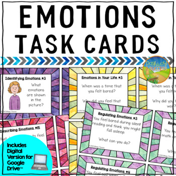 Preview of Emotions Task Cards - Identifying Feelings, Self-Regulation & Empathy Activities
