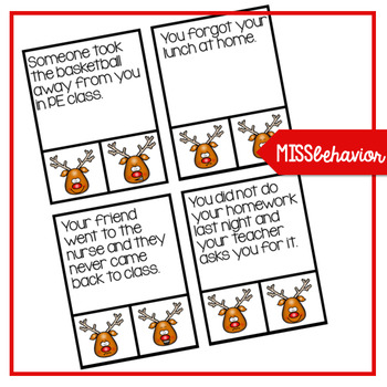 Emotions Task Cards | Social Emotional Task Cards | Reindeer Themed
